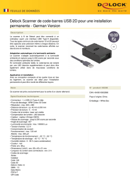 DeLOCK 90286 USB Barcode Scanner 2D for permanent installation - German Version Fiche technique