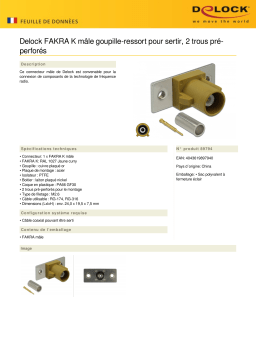 DeLOCK 89794 FAKRA K plug spring pin for crimping 2 prepunched holes Fiche technique