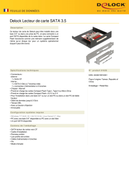 DeLOCK 91635 SATA 3.5″ Card Reader for Compact Flash Fiche technique