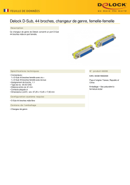 DeLOCK 65202 D-Sub 44 pin Gender Changer female to female Fiche technique