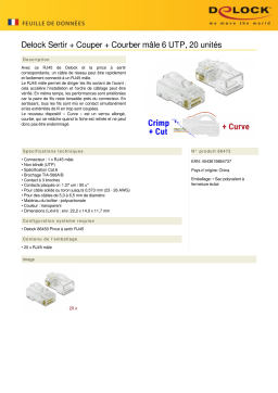 DeLOCK 86473 RJ45 Crimp+Cut+Curve plug Cat.6 UTP 20 pieces Fiche technique