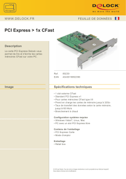 DeLOCK 89239 PCI Express > 1x CFast Fiche technique