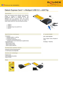 DeLOCK 66229 Express Card > 1 x Multiport USB 3.0 + eSATAp Fiche technique