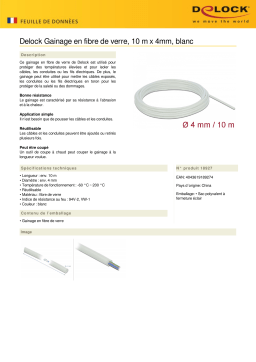 DeLOCK 18927 Fiberglass Sleeving 10 m x 4 mm white Fiche technique