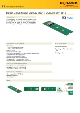 DeLOCK 64040 M.2 Key M to 1 x OCuLink SFF-8612 Converter Fiche technique