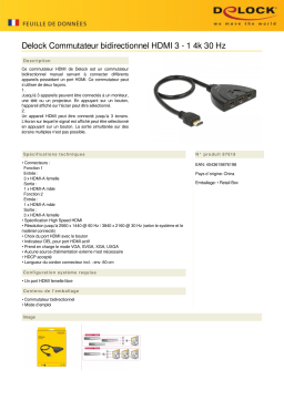 DeLOCK 87619 HDMI 3 - 1 Switch bidirectional 4k 30 Hz Fiche technique