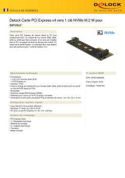 DeLOCK 89929 PCI Express x4 Card to 1 x NVMe M.2 Key M for Server Fiche technique