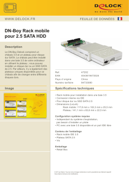 DeLOCK 47202 DN-Boy Mobile Rack for 2.5 SATA HDD Fiche technique