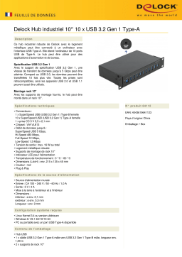 DeLOCK 64112 10″ Industry Hub 10 x USB 3.2 Gen 1 Type-A Fiche technique