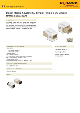 DeLOCK 86331 Keystone Module SC Simplex female to SC Simplex female beige / white Fiche technique