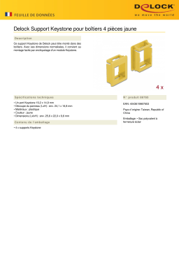 DeLOCK 86765 Keystone Holder for cases 4 pieces yellow Fiche technique