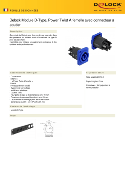 DeLOCK 86521 D-Type Module Power Twist A jack to solder connector Fiche technique