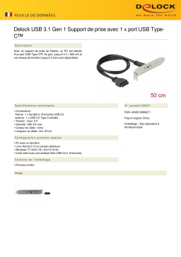 DeLOCK 89937 USB 3.1 Gen 1 Slot Bracket Fiche technique