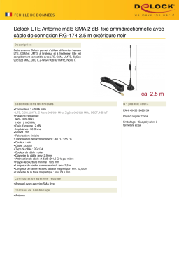 DeLOCK 89613 LTE Antenna SMA plug 2 dBi fixed omnidirectional Fiche technique