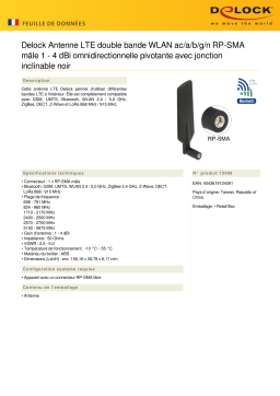 DeLOCK 12409 LTE Antenna Dual Band WLAN ac/a/b/g/n RP-SMA plug 1 - 4 dBi omnidirectional rotatable Fiche technique