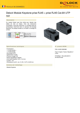 DeLOCK 86298 Keystone Module RJ45 jack > RJ45 jack Cat.6A UTP black Fiche technique