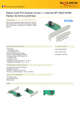 DeLOCK 90437 PCI Express x4 Card to 1 x internal SFF-8643 NVMe - Low Profile Form Factor Fiche technique