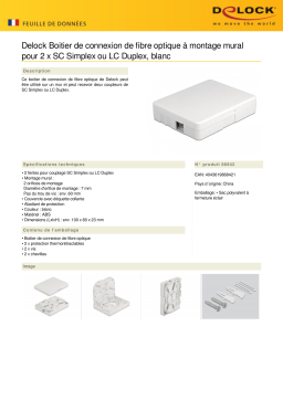 DeLOCK 86842 Optical Fiber Connection Box for wall mounting for 2 x SC Simplex or LC Duplex white  Fiche technique