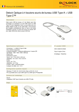 DeLOCK 12532 Optical 4-button USB Type-A + USB Type-C™ Desktop Mouse Fiche technique