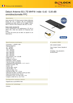 DeLOCK 12626 5G LTE Antenna MHF® I plug -0.42 - 5.00 dBi omnidirectional FPC Fiche technique