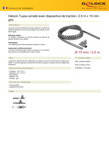DeLOCK 18843 Spiral Hose Fiche technique | Fixfr