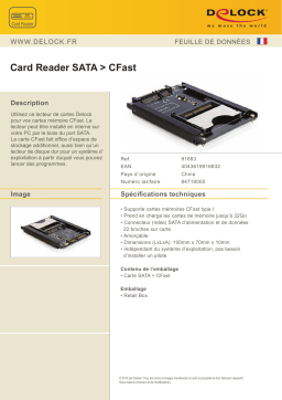 DeLOCK 91683 Card Reader SATA > CFast Fiche technique