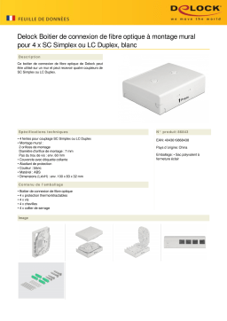 DeLOCK 86843 Optical Fiber Connection Box for wall mounting for 4 x SC Simplex or LC Duplex white Fiche technique