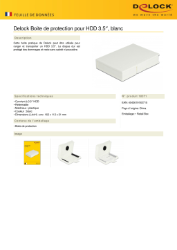 DeLOCK 18371 Protection Box for 3.5″ HDD white  Fiche technique