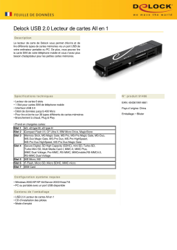 DeLOCK 91466 USB 2.0 Card Reader All in 1 Fiche technique