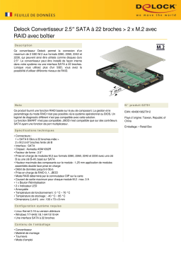 DeLOCK 62791 2.5″ Converter SATA 22 pin > 2 x M.2 Fiche technique