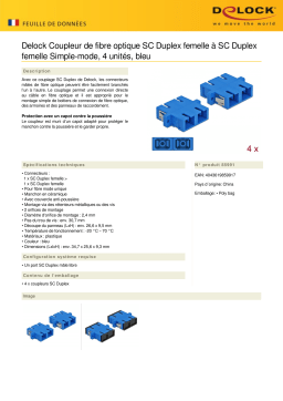 DeLOCK 85991 Optical Fiber Coupler SC Duplex female to SC Duplex female Single-mode 4 pieces blue Fiche technique