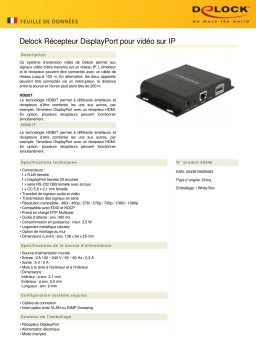 DeLOCK 65946 DisplayPort Receiver for Video over IP Fiche technique