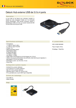 DeLOCK 62485 USB 3.0 External Hub 4 Port Fiche technique