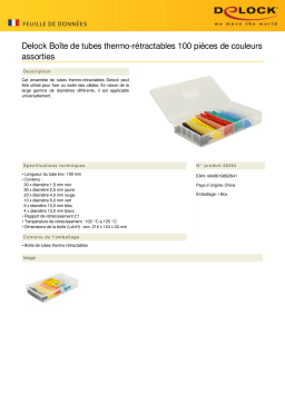 DeLOCK 86264 Heat shrink tube box 100 pieces assorted colours Fiche technique