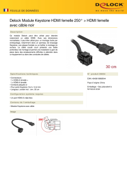 DeLOCK 86854 Keystone Module HDMI female 250° > HDMI female Fiche technique