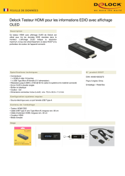 DeLOCK 63327 HDMI Tester for EDID information Fiche technique