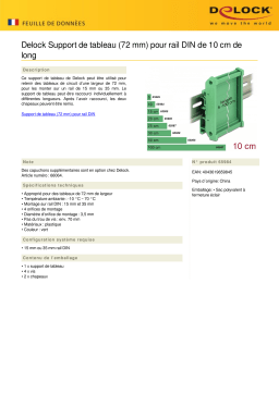 DeLOCK 65984 Board Holder (72 mm) for DIN Rail 10 cm long Fiche technique