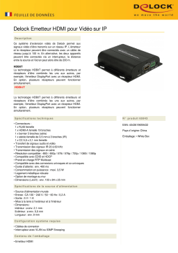 DeLOCK 65943 HDMI Transmitter for Video over IP Fiche technique