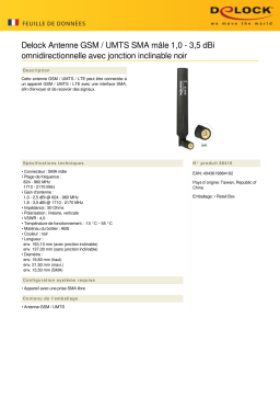 DeLOCK 88416 GSM / UMTS Antenna SMA plug 1.0 - 3.5 dBi omnidirectional Fiche technique