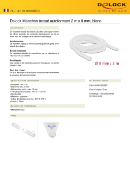 DeLOCK 20697 Braided Sleeve self-closing 2 m x 9 mm white Fiche technique