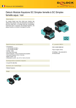 DeLOCK 86814 Keystone Module SC Simplex female to SC Simplex female aqua / black Fiche technique