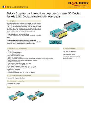 DeLOCK 86895 Optical Fiber Coupler Fiche technique | Fixfr