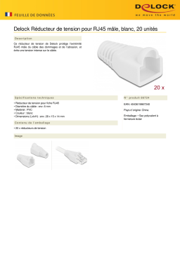 DeLOCK 86724 Strain relief for RJ45 plug white 20 pieces Fiche technique