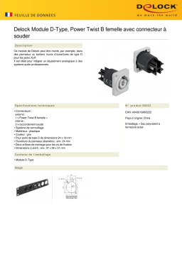 DeLOCK 86522 D-Type Module Power Twist B jack to solder connector Fiche technique