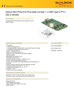 DeLOCK 95259 Mini PCIe I/O PCIe full size 1 x USB Type-C™ 3.1 Gen 2 female Fiche technique