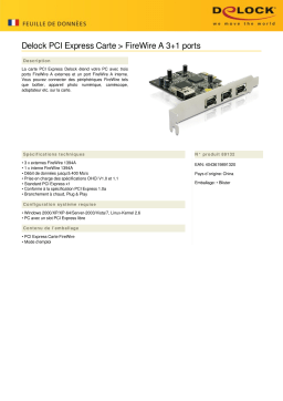 DeLOCK 89132 PCI Express Card > FireWire A 3+1 Port Fiche technique