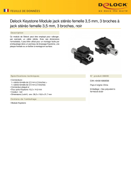 DeLOCK 86859 Keystone Module stereo jack female 3.5 mm 3 pin to stereo jack female 3.5 mm 3 pin black Fiche technique