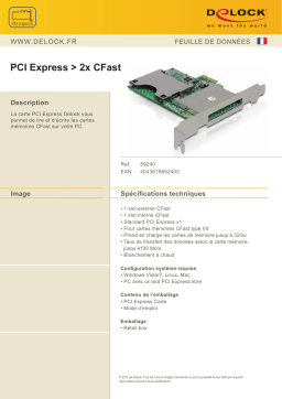 DeLOCK 89240 PCI Express > 2x CFast Fiche technique