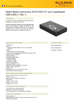 DeLOCK 42613 External Enclosure for 3.5″ SATA HDD Fiche technique