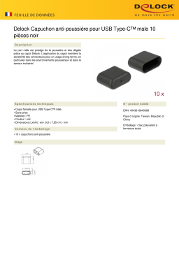 DeLOCK 64008 Dust Cover for USB Type-C™ male 10 pieces black Fiche technique